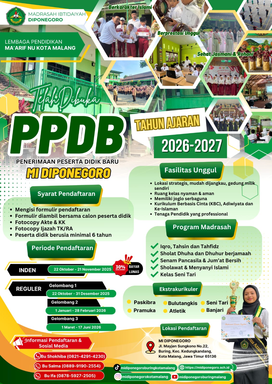 Penerimaan Peserta Didik Baru (PPDB) MI Diponegoro Tahun Ajaran 2026/2027